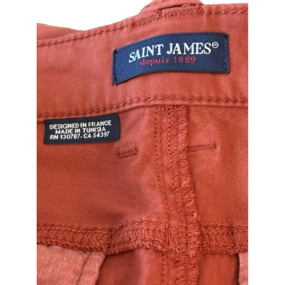 Saint James Women's 1889 Burnt Orange Straight Leg Jeans France 33" X 34" NWT - Picture 6 of 7